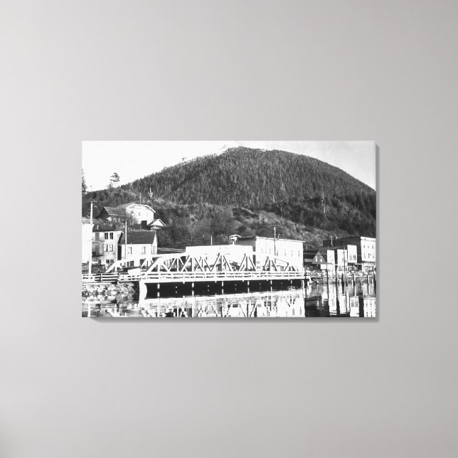 Stedman Street Bridge and Deer Mountain, Canvas Print (Front)