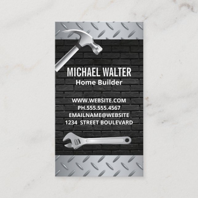 Steel and Brick | Builder Tools Business Card (Front)