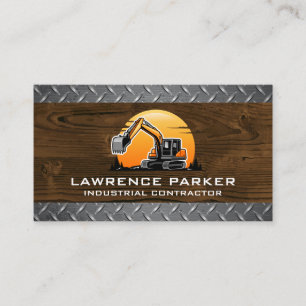 Steel and Wood Construction Equipment Business Card