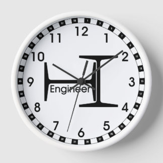 Steel Beam Engineer Pattern Clock