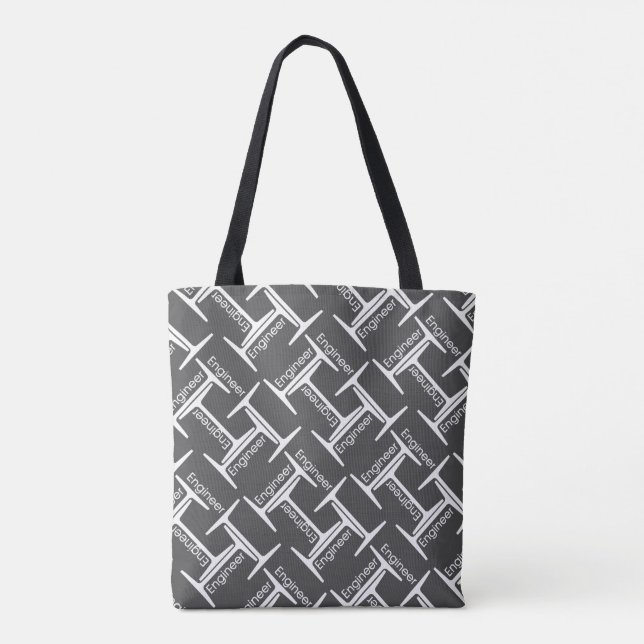 Steel Beam Engineer Pattern Tote Bag (Back)