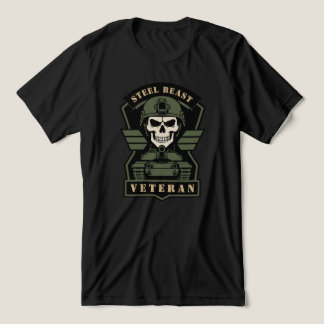 Steel Beast Tanker Veteran Tactical Skull Tri-Blend Shirt