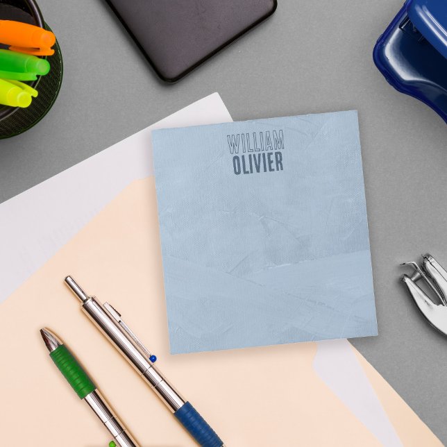 Steel Blue Faint Paint Brush Texture Add Name Notepad (Creator Uploaded)