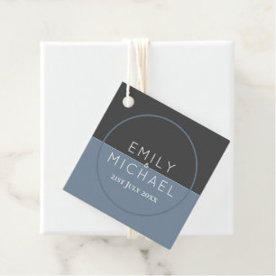 Steel Blue Favour / Invitation Packaging Tags