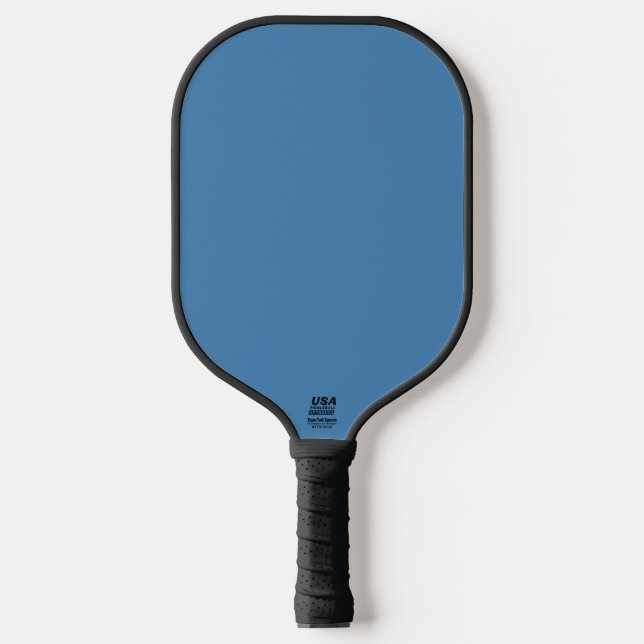 Steel Blue Grey Solid Colour Pickleball Paddle (Front)