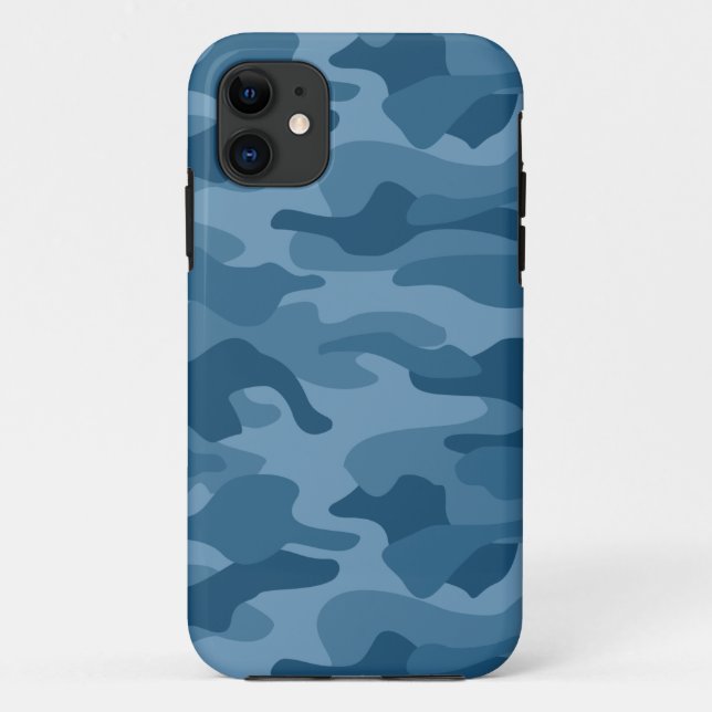 Steel Blue Monocolor Camo Case-Mate iPhone Case (Back)