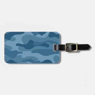 Steel Blue Monocolor Camo Luggage Tag
