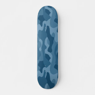 Steel Blue Monocolor Camo Skateboard