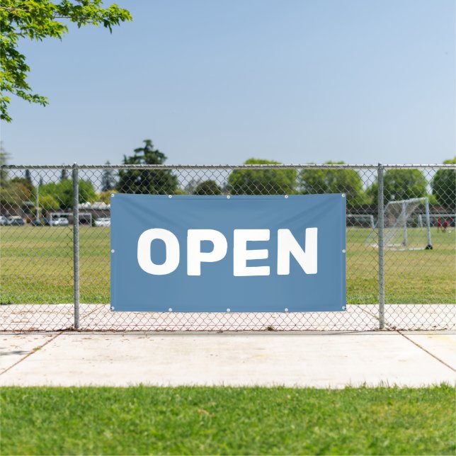 Steel Blue OPEN Banner (Insitu)