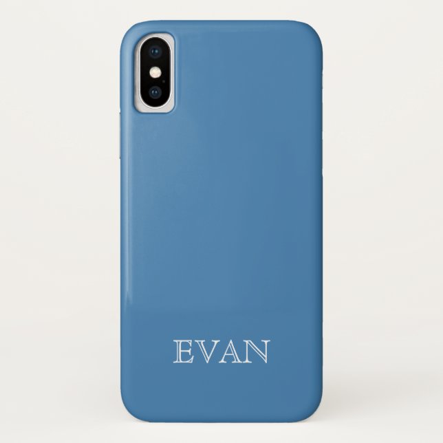 STEEL BLUE Solid Background iPhone X Case (Back)