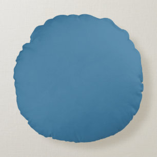 Steel Blue Solid Blank Colour Round Pillow
