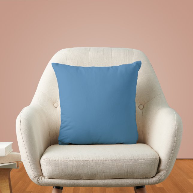 Steel Blue Solid Colour Throw Pillow (Creator Uploaded)