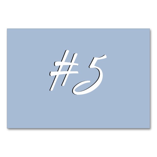 Steel Blue Table Placecards Number (Front)