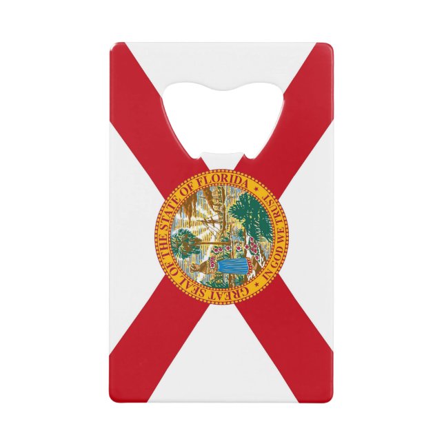 Steel Bottle Opener avec drapeau de Floride, USA (Devant)