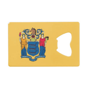 Steel Bottle Opener avec le drapeau du New Jersey,