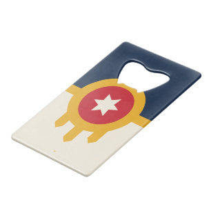 Steel Bottle Opener flag of Tulsa, Oklahoma Credit Card Bottle Opener