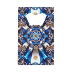 Steel Bottle Opener with Argentinian Colours Credit Card Bottle Opener