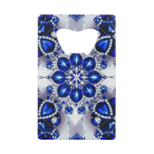 Steel Bottle Opener with Blue White Colours Credit Card Bottle Opener