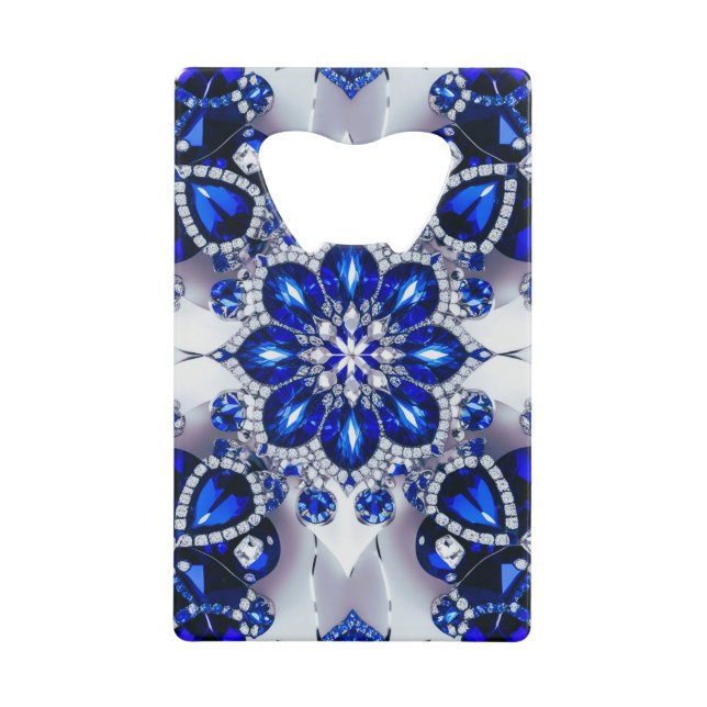 Steel Bottle Opener with Blue White Colours Credit Card Bottle Opener (Front)