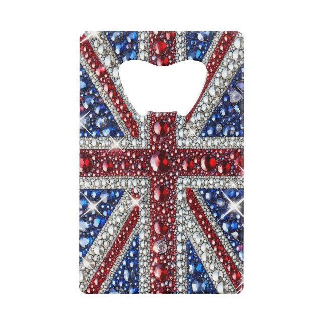 Steel Bottle Opener with British Colours Credit Card Bottle Opener (Front)