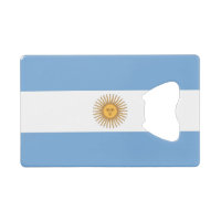 Steel Bottle Opener with flag of Argentina