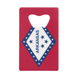 Steel Bottle Opener with flag of Arkansas Credit Card Bottle Opener