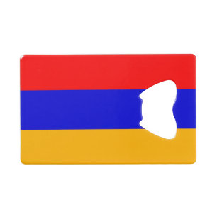 Steel Bottle Opener with flag of Armenia Credit Card Bottle Opener