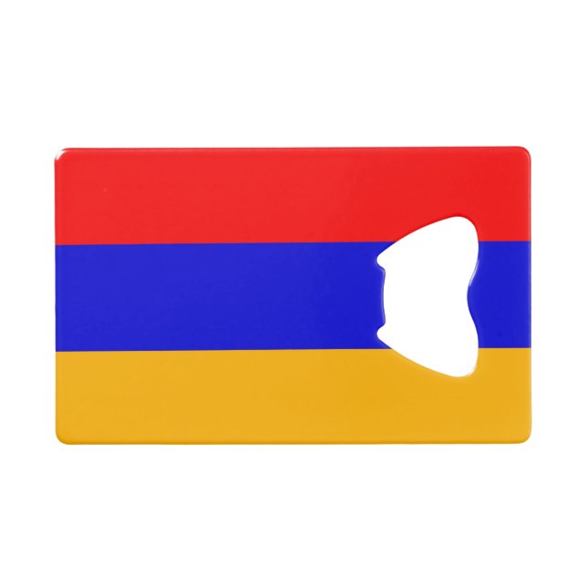 Steel Bottle Opener with flag of Armenia Credit Card Bottle Opener (Front (Horizontal))
