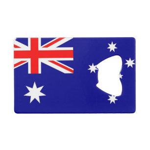 Steel Bottle Opener with flag of Australia Credit Card Bottle Opener