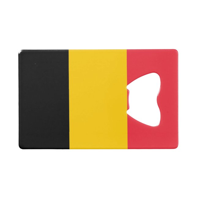 Steel Bottle Opener with flag of Belgium Credit Card Bottle Opener (Front (Horizontal))