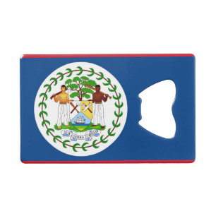 Steel Bottle Opener with flag of Belize Credit Card Bottle Opener