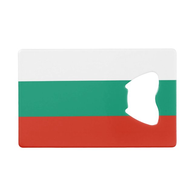 Steel Bottle Opener with flag of Bulgaria Credit Card Bottle Opener (Front (Horizontal))