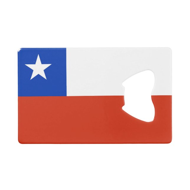 Steel Bottle Opener with flag of Chile Credit Card Bottle Opener (Front (Horizontal))