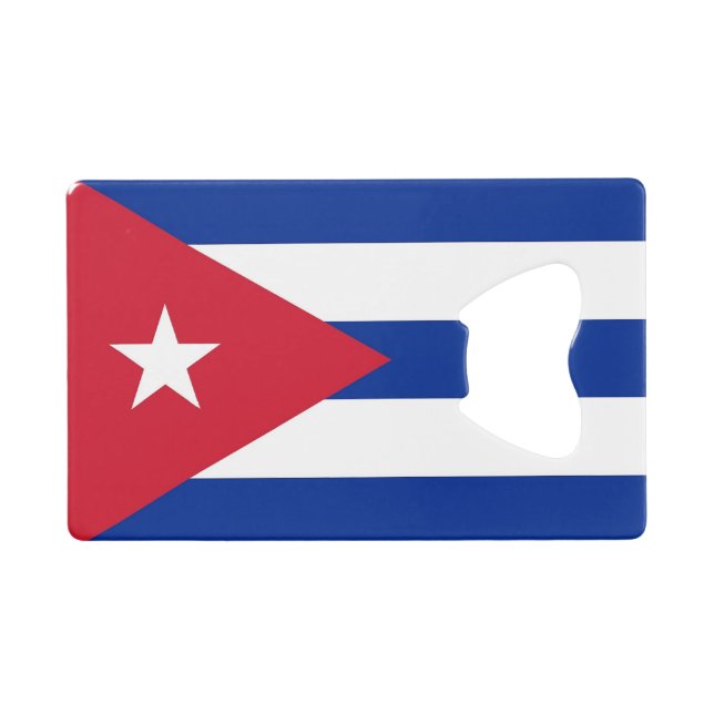 Steel Bottle Opener with flag of Cuba Credit Card Bottle Opener (Front (Horizontal))