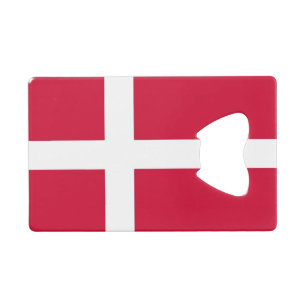 Steel Bottle Opener with flag of Denmark Credit Card Bottle Opener