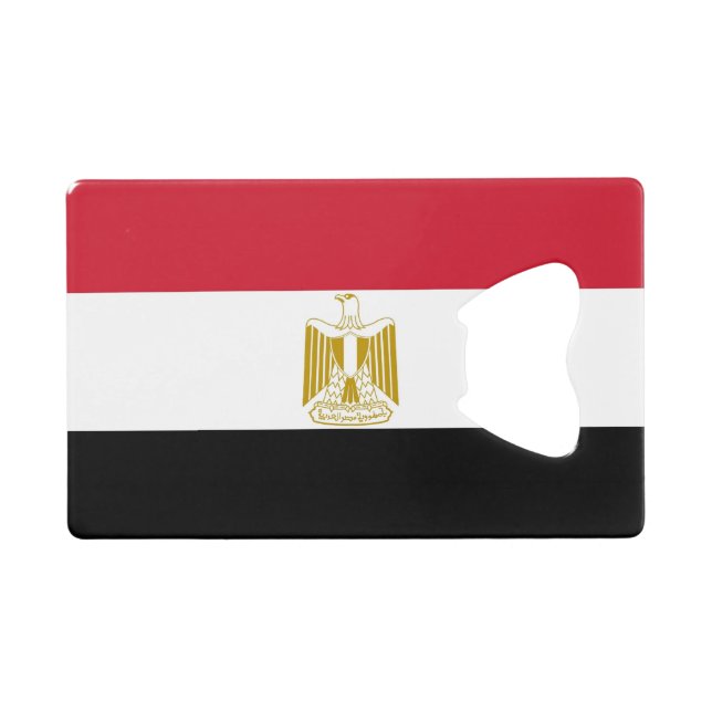 Steel Bottle Opener with flag of Egypt Credit Card Bottle Opener (Front (Horizontal))