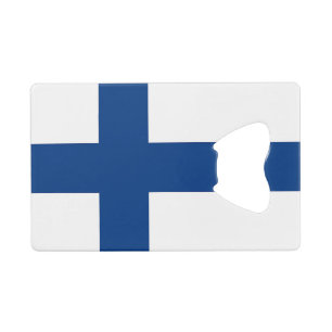 Steel Bottle Opener with flag of Finland Credit Card Bottle Opener