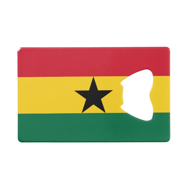 Steel Bottle Opener with flag of Ghana Credit Card Bottle Opener (Front (Horizontal))