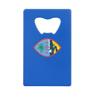 Steel Bottle Opener with flag of Guam, USA Credit Card Bottle Opener
