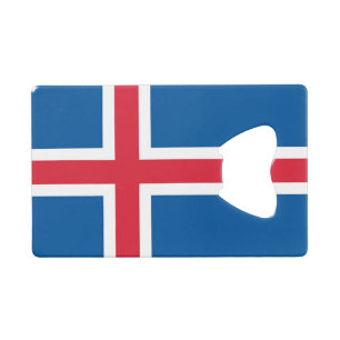 Steel Bottle Opener with flag of Iceland Credit Card Bottle Opener