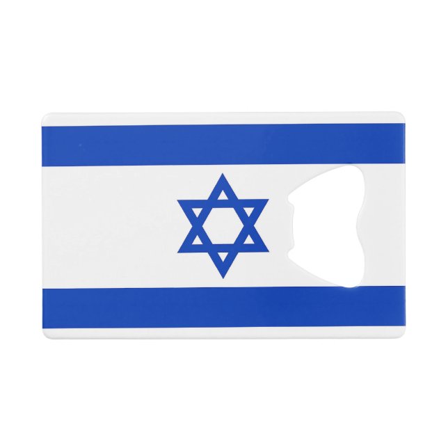 Steel Bottle Opener with flag of Israel Credit Card Bottle Opener (Front (Horizontal))