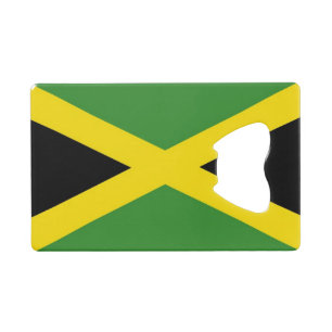 Steel Bottle Opener with flag of Jamaica Credit Card Bottle Opener