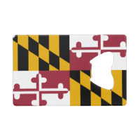 Steel Bottle Opener with flag of Maryland, USA