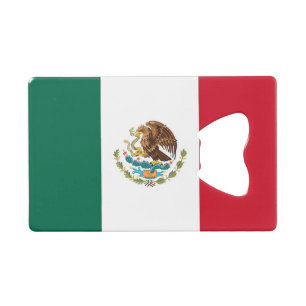 Steel Bottle Opener with flag of Mexico Credit Card Bottle Opener