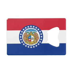 Steel Bottle Opener with flag of Missouri USA Credit Card Bottle Opener