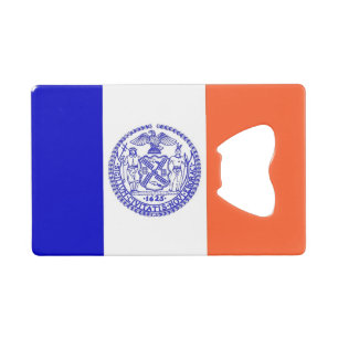 Steel Bottle Opener with flag of New York City USA Credit Card Bottle Opener