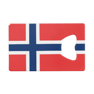 Steel Bottle Opener with flag of Norway Credit Card Bottle Opener
