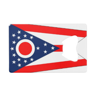Steel Bottle Opener with flag of Ohio State Credit Card Bottle Opener