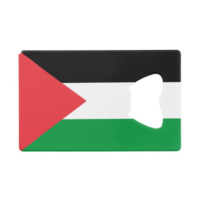 Steel Bottle Opener with flag of Palestine Credit Card Bottle Opener (Front (Horizontal))
