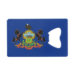 Steel Bottle Opener with flag of Pennsylvania Credit Card Bottle Opener